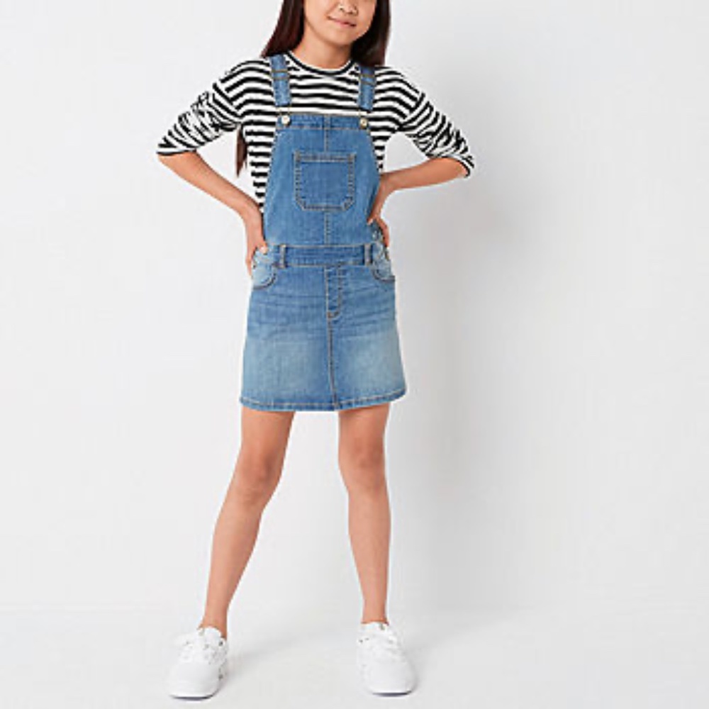 Overalls denim blue jean overall mini skirt dress